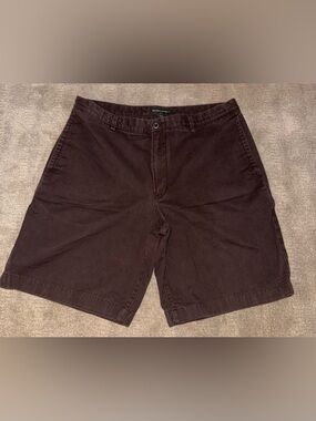Banana Republic Men's Brown Cotton Flat-Front Shorts
